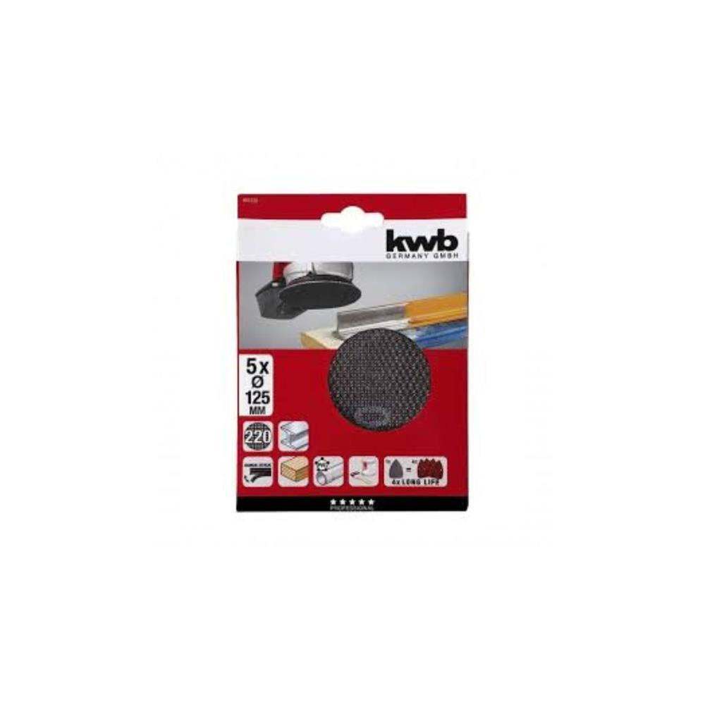 BL. 5 LIXA VELCRO  DIAM.125 GRÃO 220 KWD