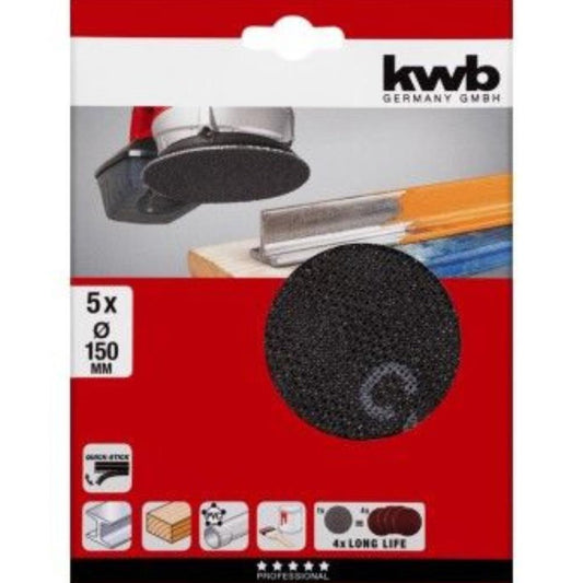 BL. 5 LIXA VELCRO  DIAM.150 GRÃO 120 KWB