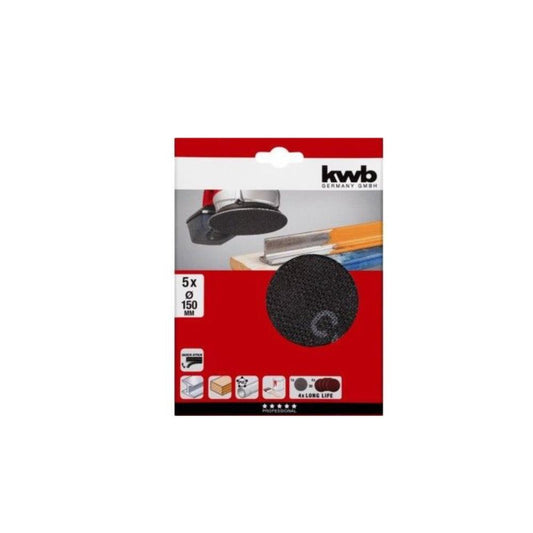BL. 5 LIXA VELCRO  DIAM.150 GRÃO 220 KWB