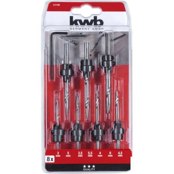 Jogo de 8 marcadores furo 3 a 6mm KWB