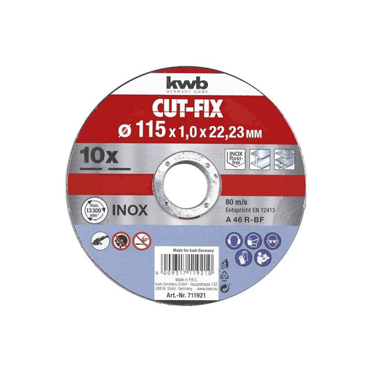 PACK 10 DISCOS 115X1 INOX KWB