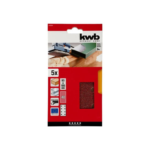 BL. 5 FOLHAS ABRAS GRÃO 80 115X230mm 8 F. KWB