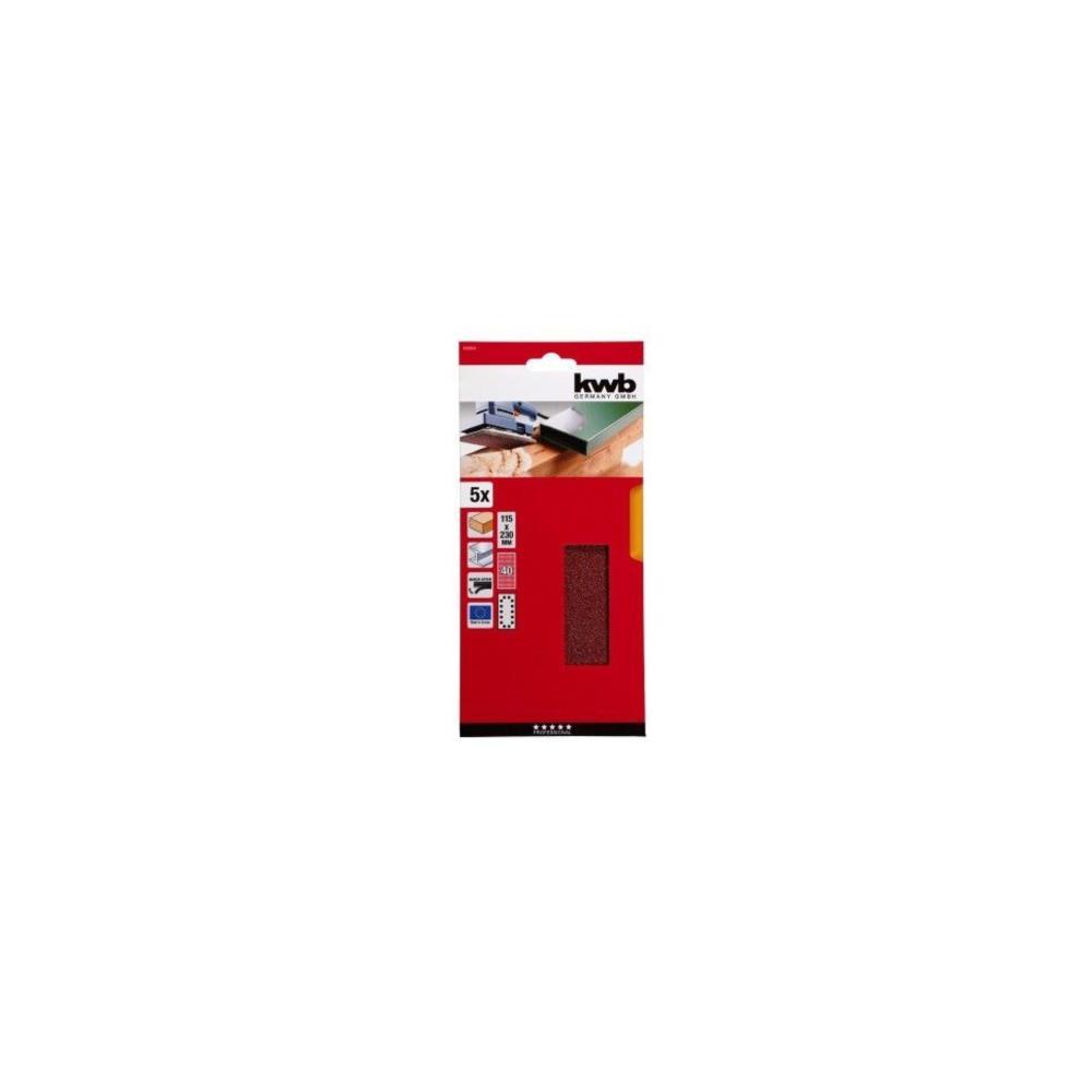 BL. 5 FOLHAS ABRAS GRÃO 40 115X230mm 14 F. KWB
