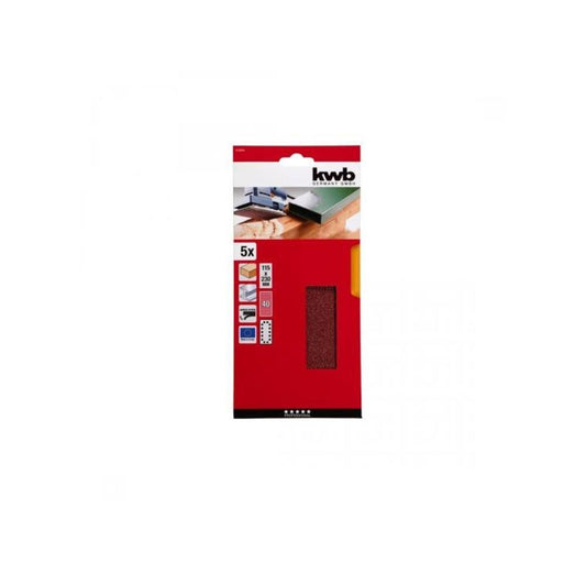 BL. 5 FOLHAS ABRAS GRÃO 80 115X230mm 14 F. KWB