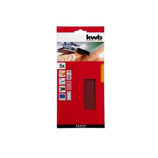 BL. 5 FOLHAS ABRAS GRÃO 120 115X230mm 14 F. KWB