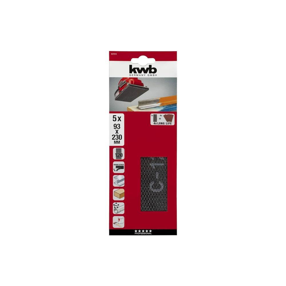 BL. 5 LIXAS VELCRO GRÃO 120 93X230MM KWB