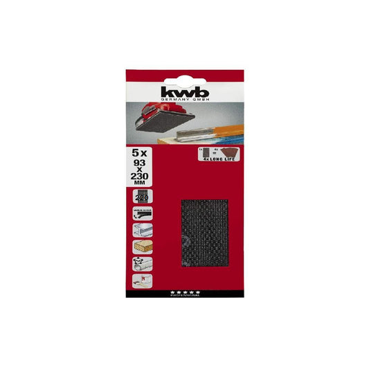 BL. 5 LIXAS VELCRO GRÃO 220 93X230MM KWB
