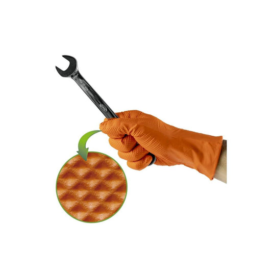 100 Luvas de nitrilo laranja tamanho M JBM