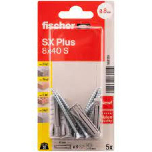 BL.5 buchas + parafusos SX PLUS 8x40 Fischer