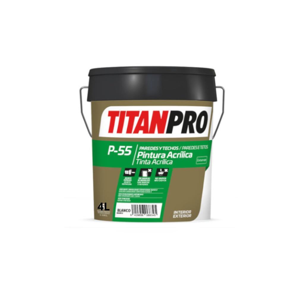4L tinta acrilica branco extra mate P-55 Titan