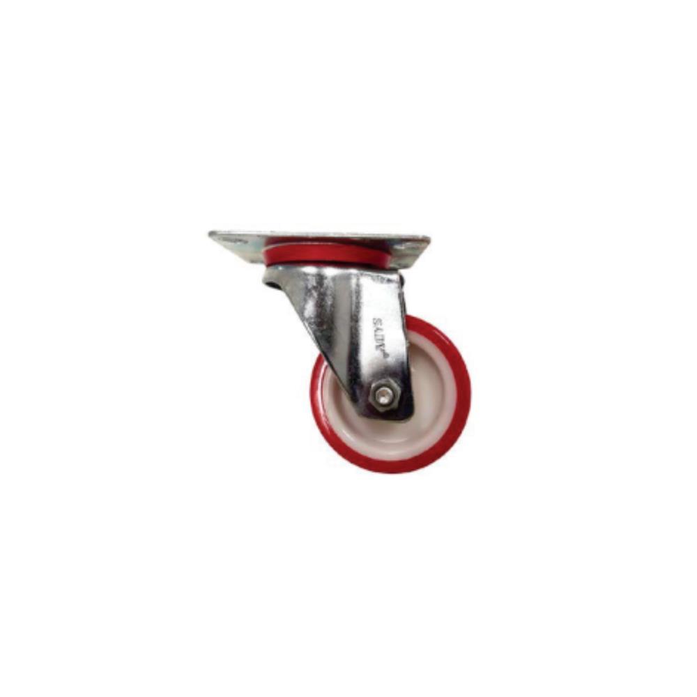 Rodizio giratorio PU vermelho 607/125mm