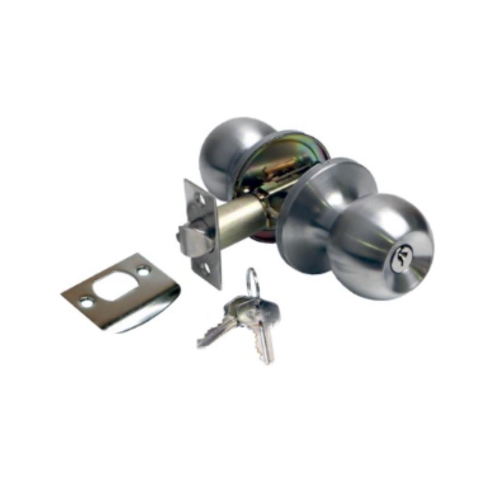 Fechadura Tubular GLK - ref. 607 - ch/botão - Inox - BL1