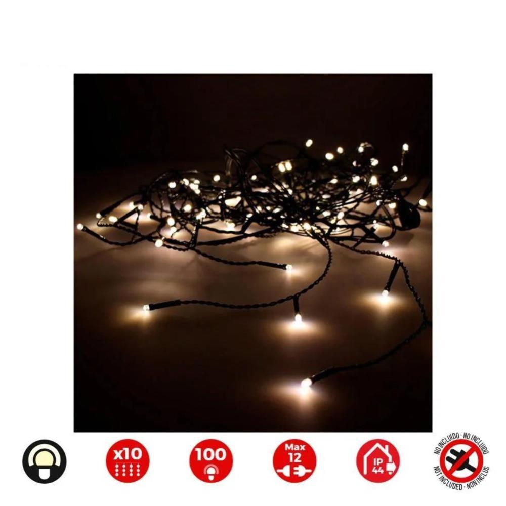2X1M CORTINA LED LUMINOSA 10 TIRAS QUENTE