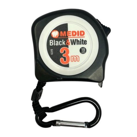 FITA METRICA 3m/19mm BLACK & WHITE MEDID