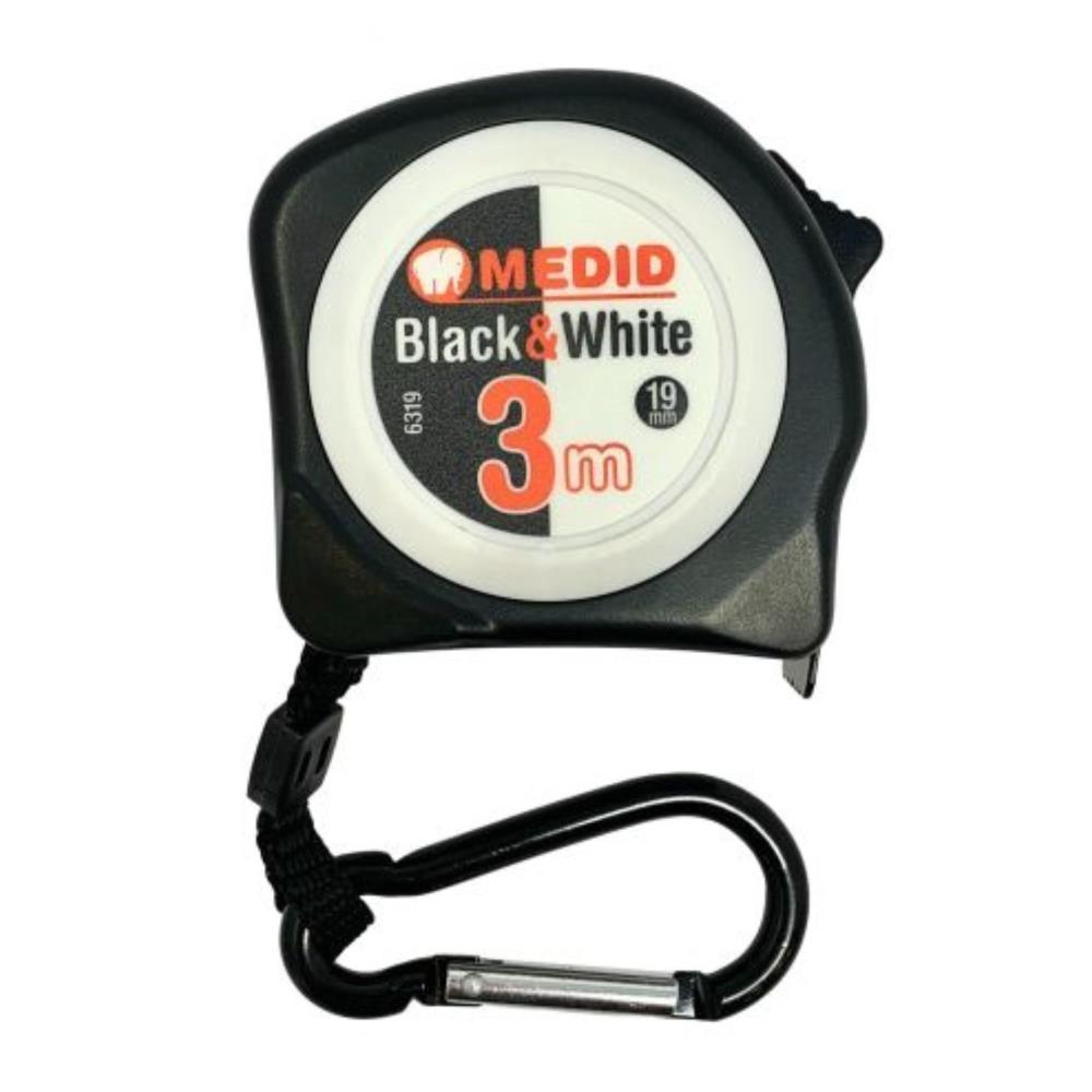 FITA METRICA 3m/19mm BLACK & WHITE MEDID
