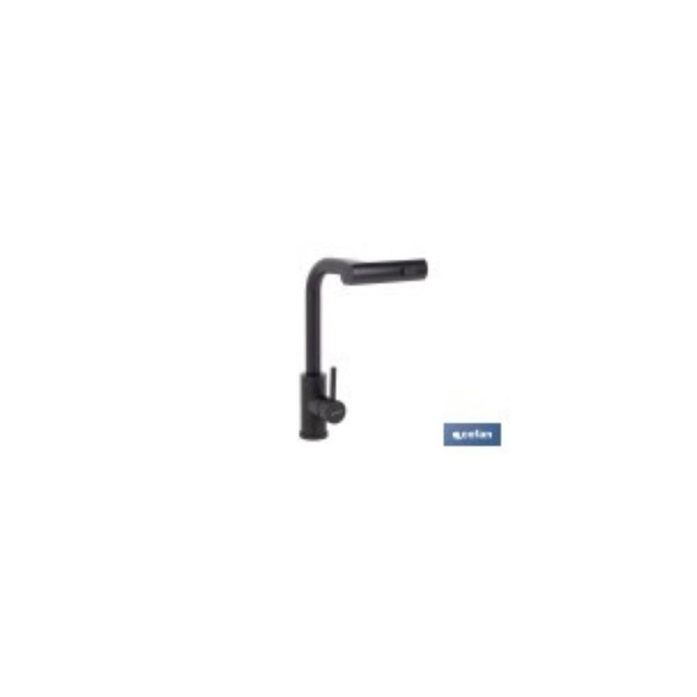 Monocomando de cozinha girat. 360º inox preto Cofan