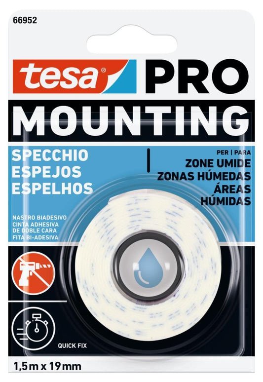 Fita montagem espelhos 1,5mmx19mm branco Tesa
