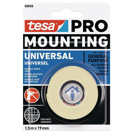TESA MOUTING BI-ADESIVA UNIVERSAL 1.5m X 19mm