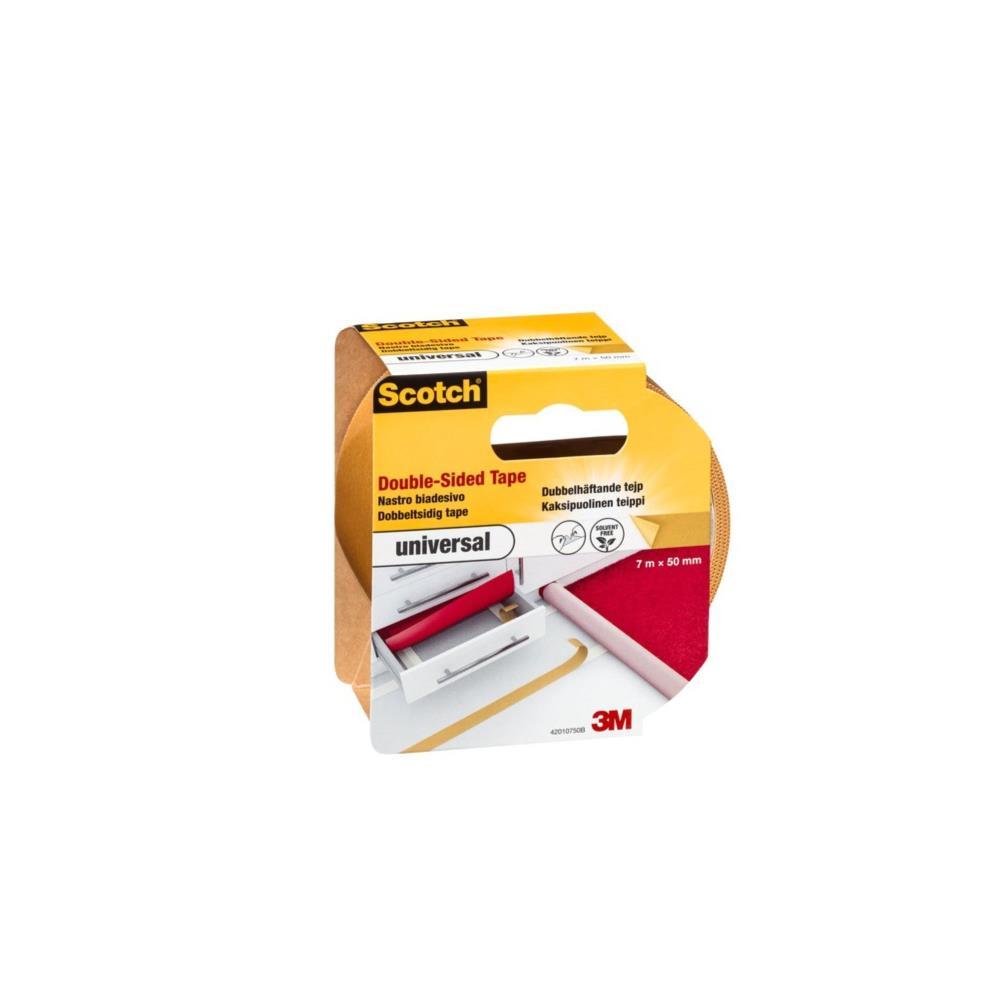 Fita adesiva dupla face universal 50mmx7mt cast. claro 3M