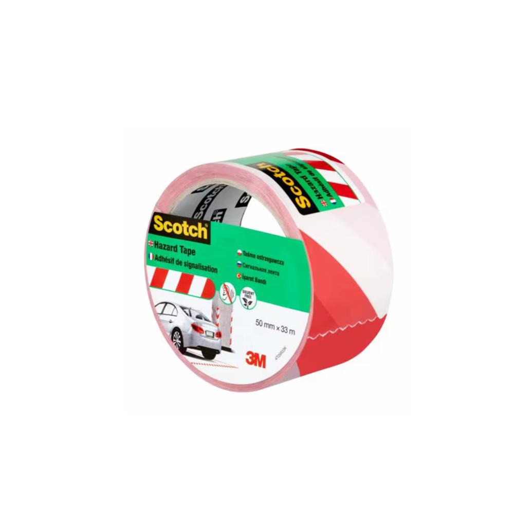 Fita adesiva de marcação verm/branco 50mm x 30mt 3M