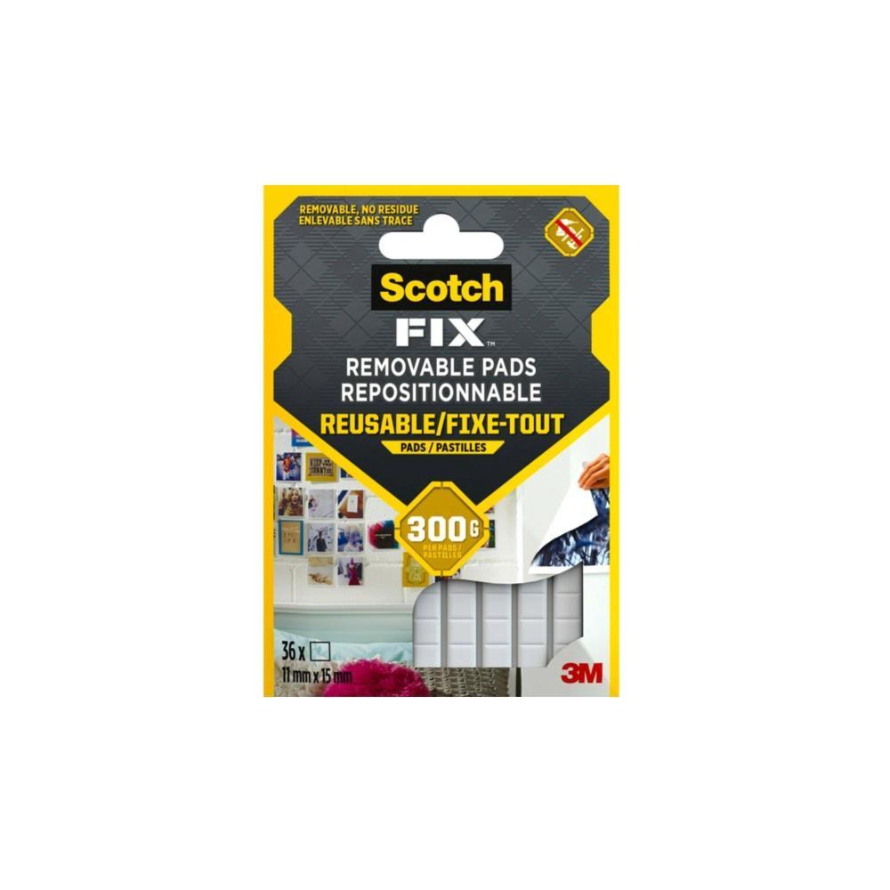 Bl. 36 Almofadas Adesivas Amovíveis Scotch-FIX 11mmx15mm 3M