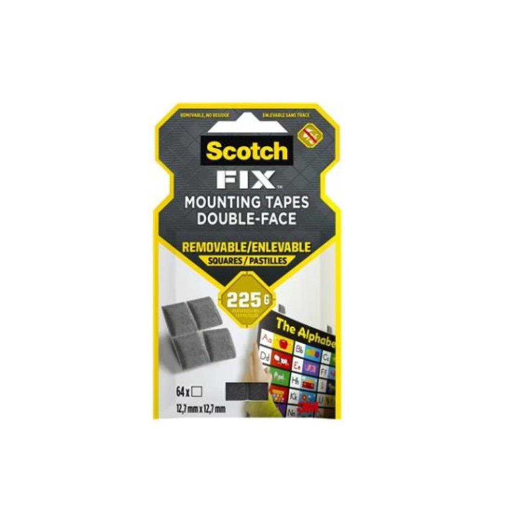 Bl. 64 Quadrados adesivo  Scotch-FIX 12.7x12.7mm 3M
