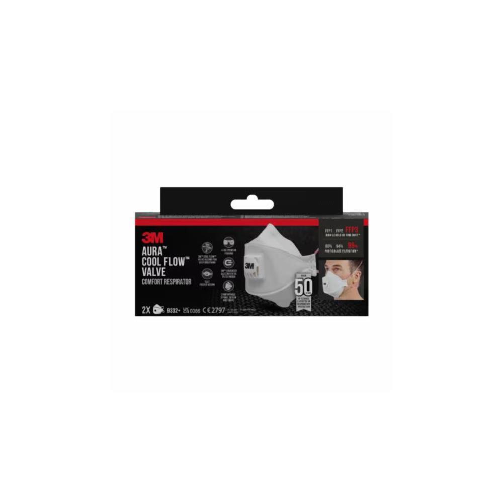 BL. 2 Mascaras de partic. conforto Aura col flow FFP3 933 3M