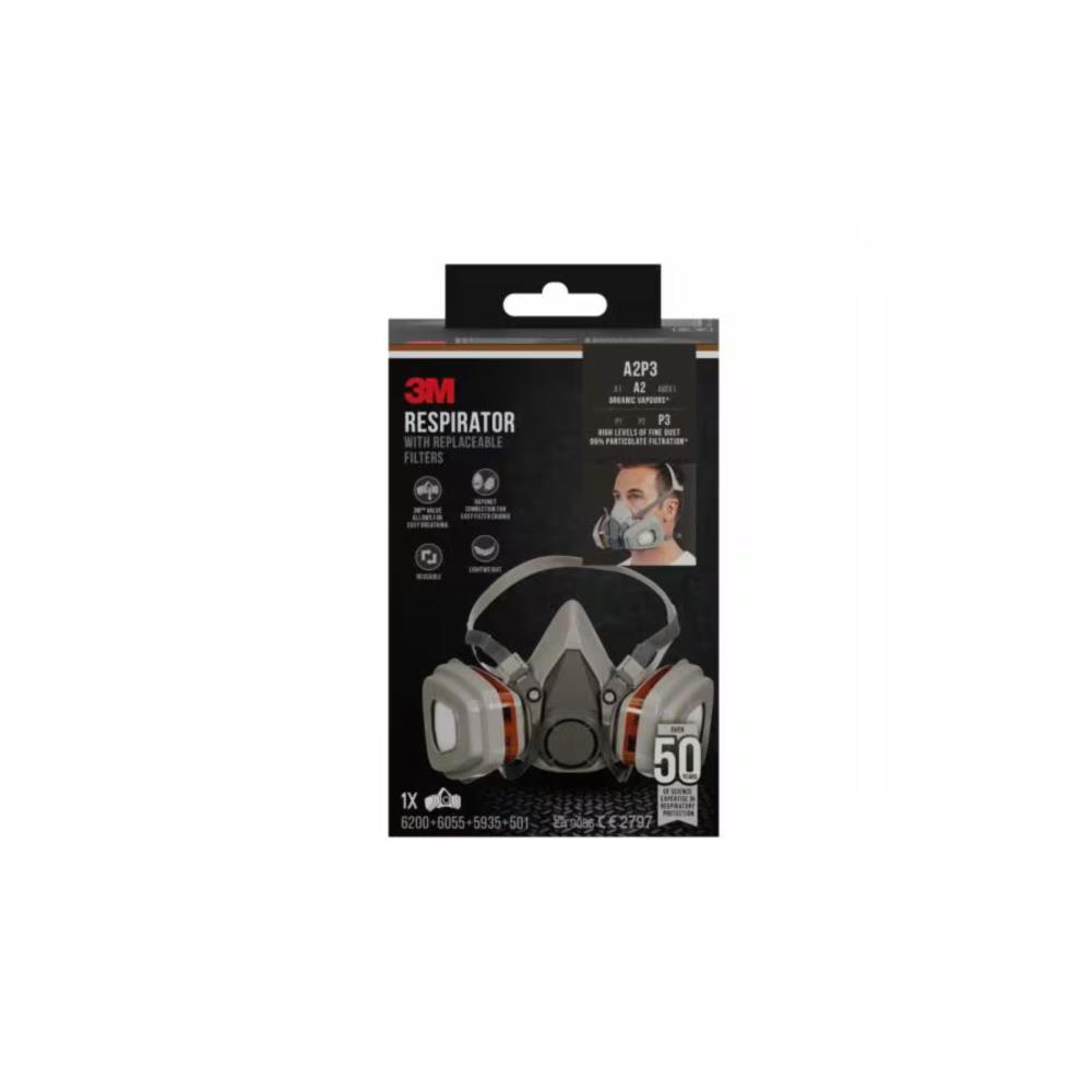 Máscara c/ Filtros Substituíveis 6003KIT-1, A2P3 Vapores 3M