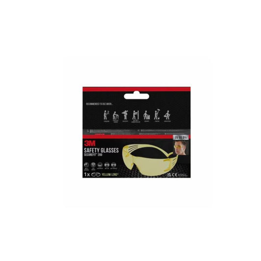 Óculos Protetores Segurança  Securefit 200, lentes amar. 3M