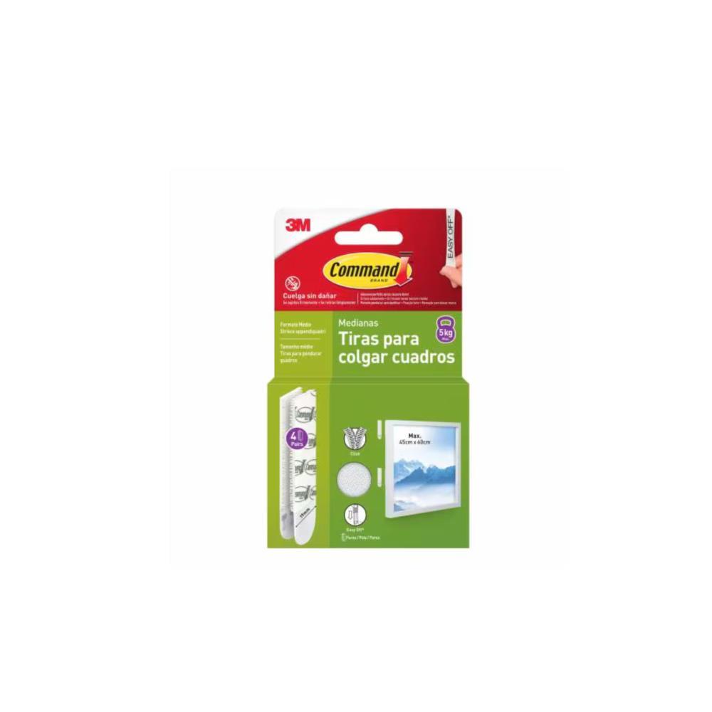 Bl. 8 Tiras p/ Pendurar Molduras Command™ 17204WHI-4-ISP 3M