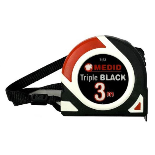 FLEXOMETRO 8 M TRIPLE  PRETO MEDID