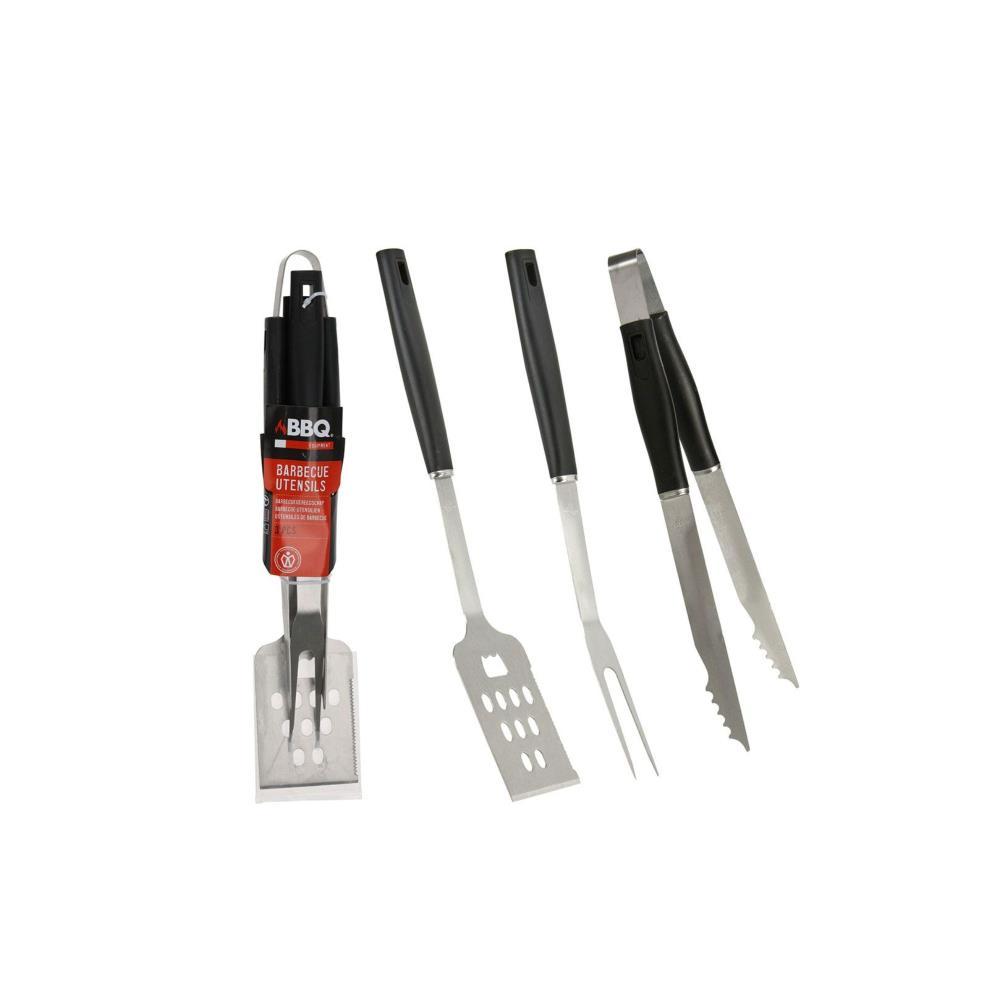 Kit utensilios p/churrasco 3pcs preto EDM
