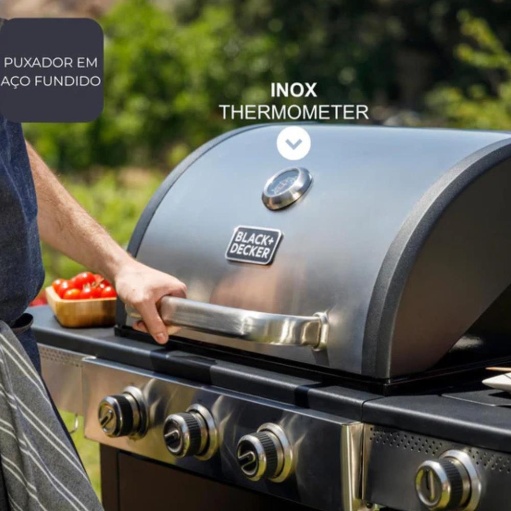 Churasqueira a gas BXOG1290E C/4 queimadores Black & Deker