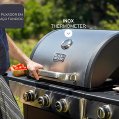 Churasqueira a gas BXOG1290E C/4 queimadores Black & Deker