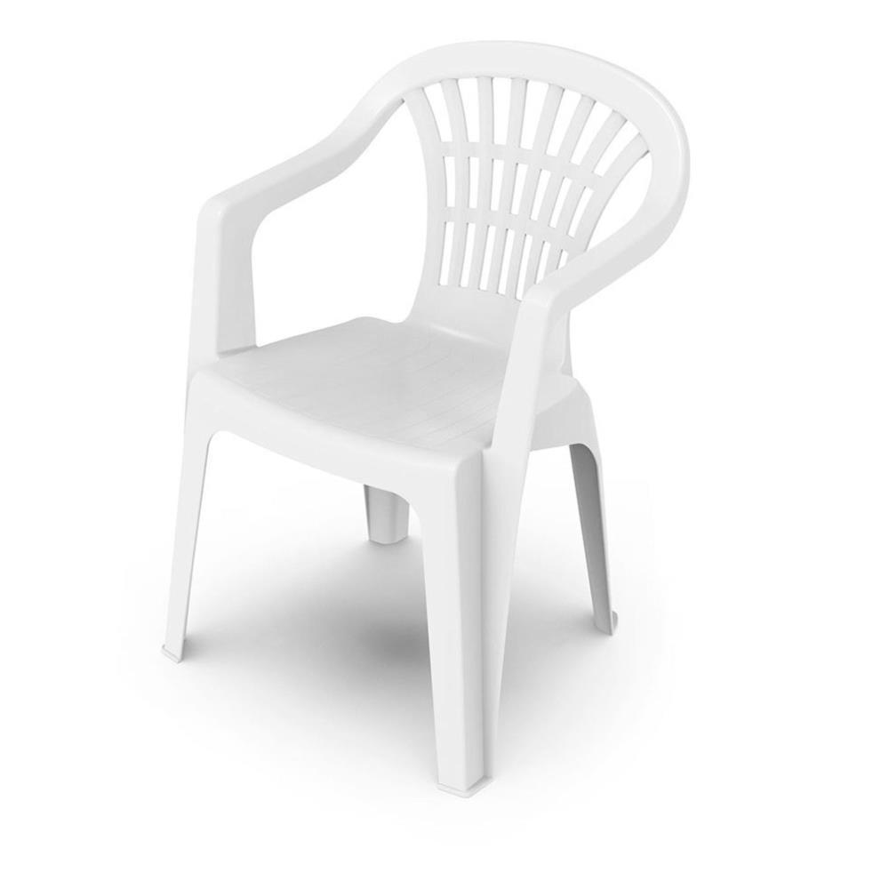 Cadeira empilhavel c/encosto baixo cor branco