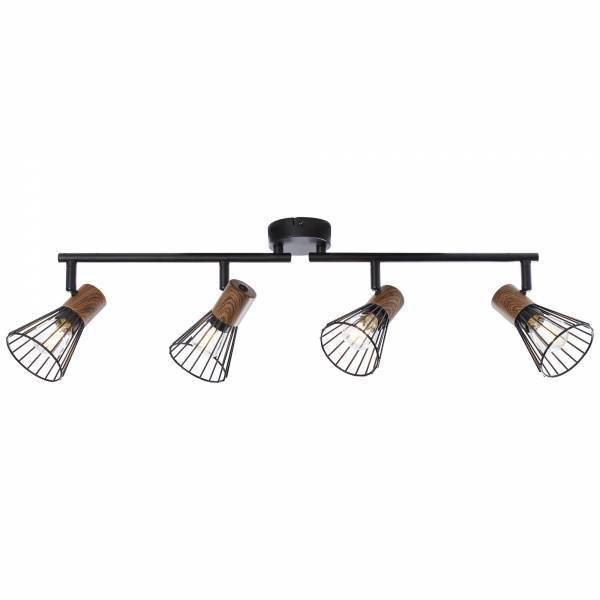 CANDEEIRO DE TETO QUADRUPLO MANAMA E14 PRETO FOSCO S/ LAMP.