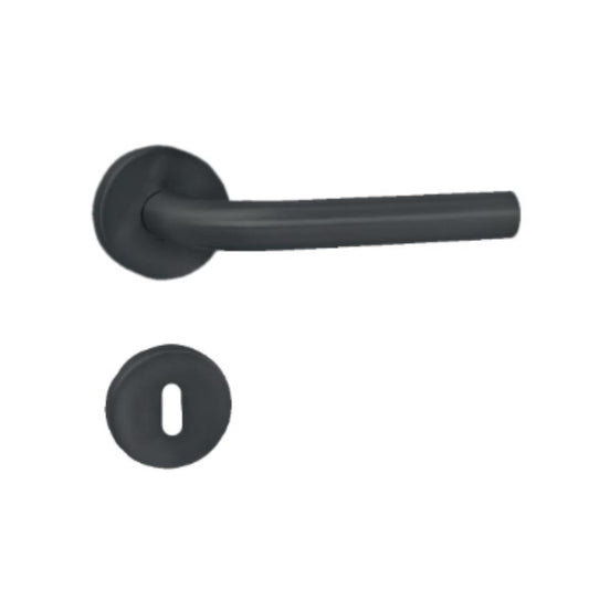 Puxador ref. 8002 - 19mm preto text. c/ent. ch. BL1 GLK