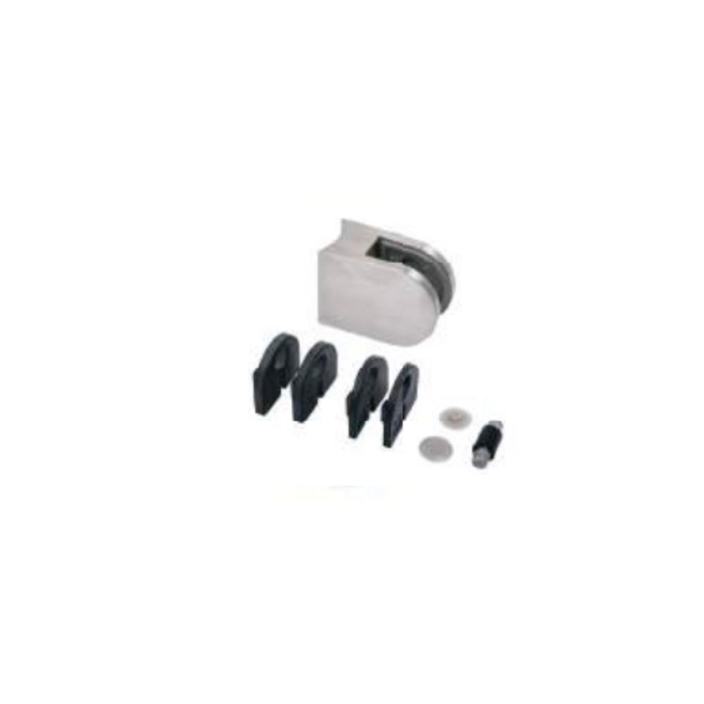 Suporte cantos red. - base recta p/ vidro - ref.8341R - Inox