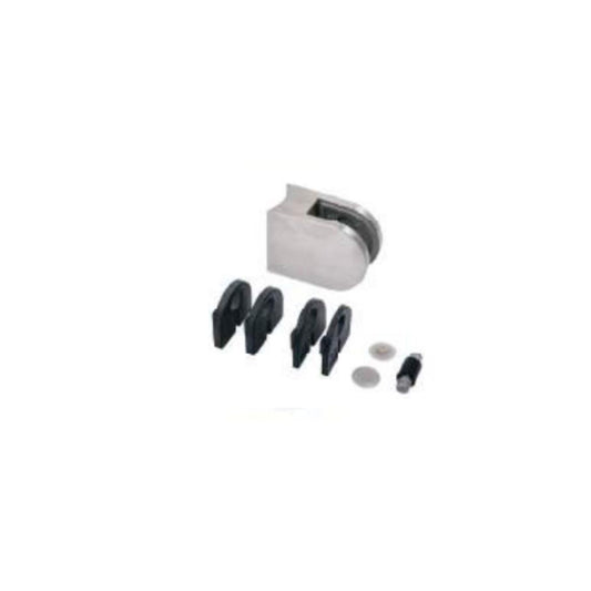 Suporte cantos red. - base recta p/ vidro - ref.8341R - Inox