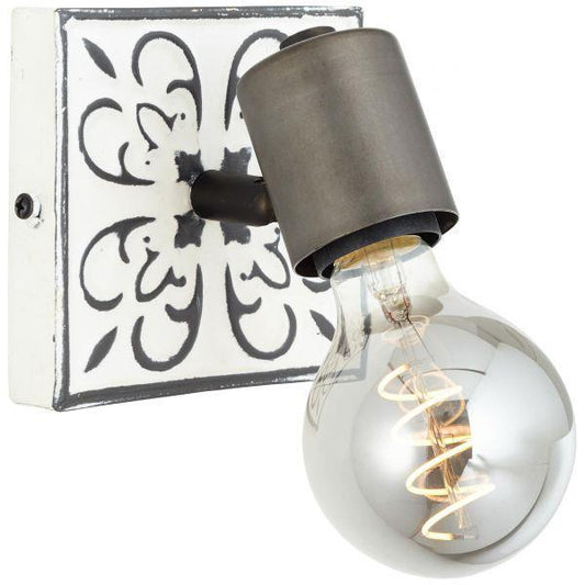 CANDEEIRO DE PAREDE VAGOS E27 AÇO NGR. 12cm x 12cm S/LAMP