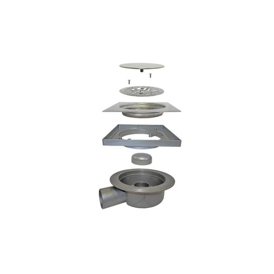RALO ABS C/TAMPA INOX E PARAF. 150X150mm