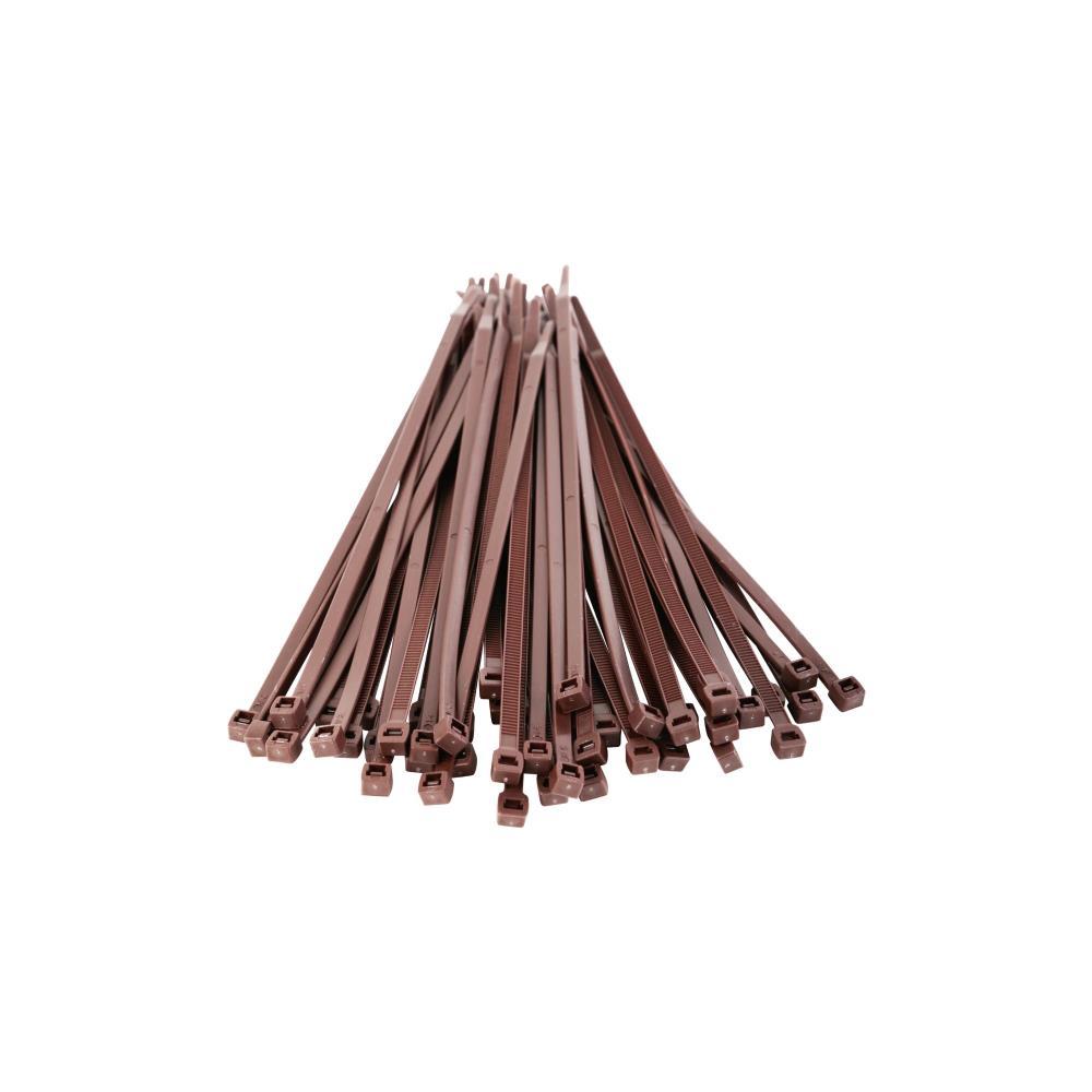 50 Abraçadeiras fivela castanho 200x4.8mm Tenax