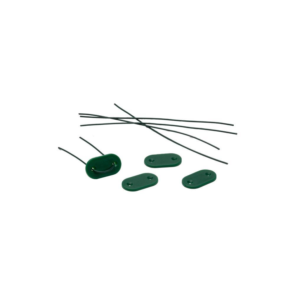 Bl. 26 pcs Clips de fixação p/ caniço colorado verde Tenax