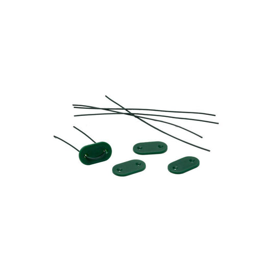 Bl. 26 pcs Clips de fixação p/ caniço colorado verde Tenax