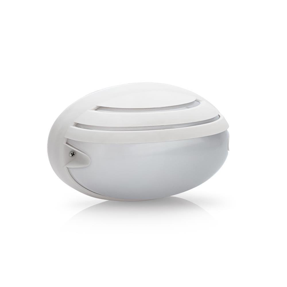 APLIQUE OVAL PLASTICO MEIA GRELHA 205MM BRANCO