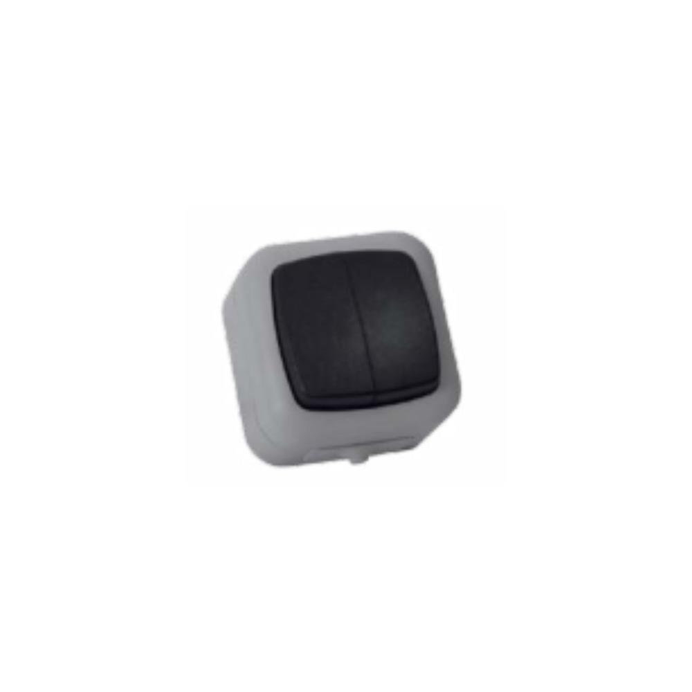 COMUTADOR ESCADA DUPLO ESTANQUE REDONDO 11802DR BL
