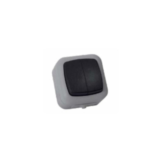 COMUTADOR ESCADA DUPLO ESTANQUE REDONDO 11802DR BL