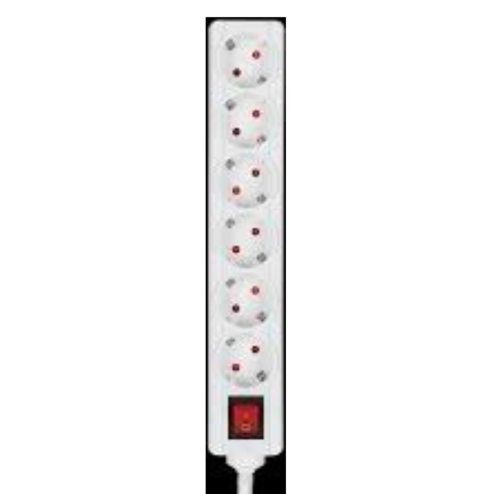 Bloco sextuplo cinter 6x2P+T com cabo 3G1.5mm2 3mt Aslo