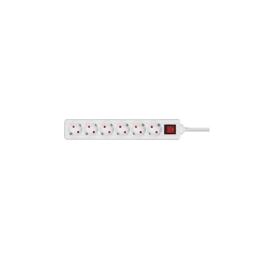 Bloco sextuplo c/inter. 6x2P+T c/cabo 3G1.5mm2 - 5mt Aslo