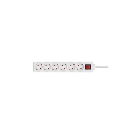 Bloco sextuplo c/inter. 6x2P+T c/cabo 3G1.5mm2 - 5mt Aslo